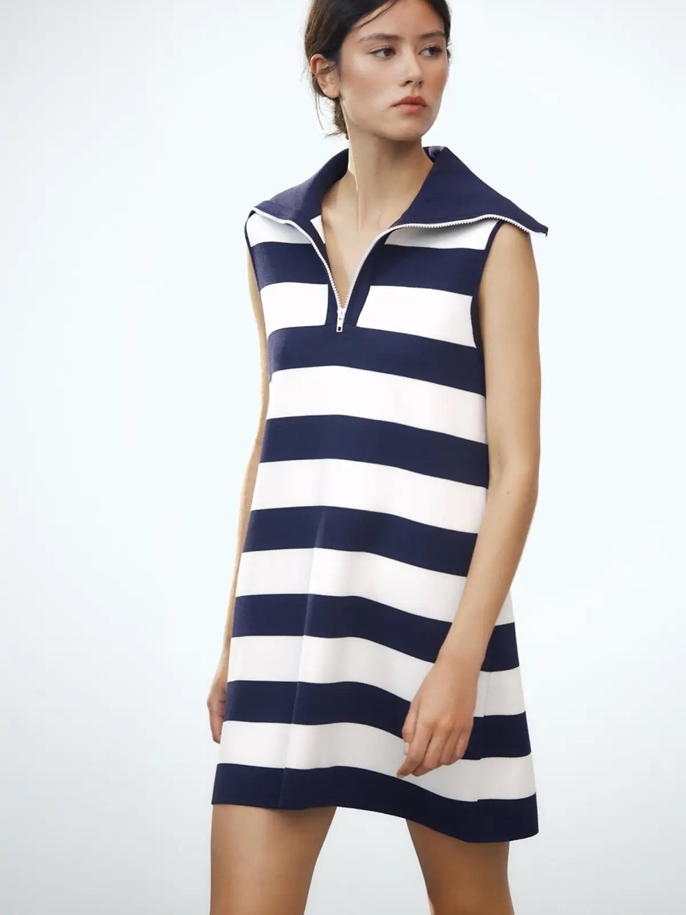 Zara blue white striped dress